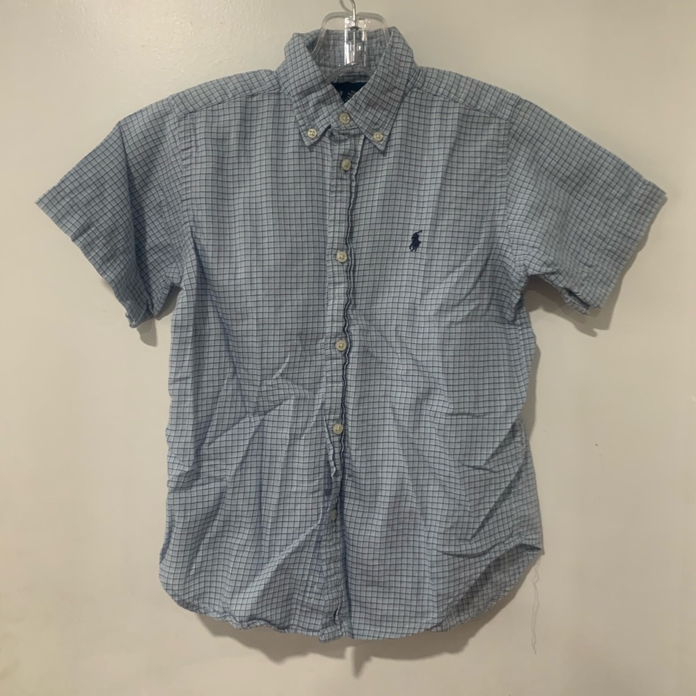 Boys Ralph Lauren Blue Checkered Shirt- 7